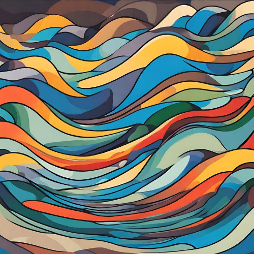 Mid-Century Waves 2 - 36 Color Paint by Number Kit