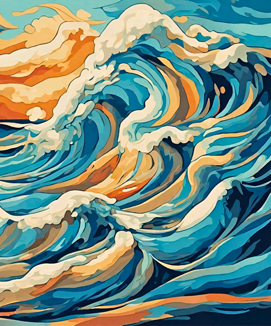 Golden Waves - 24 Color Paint by Number Kit