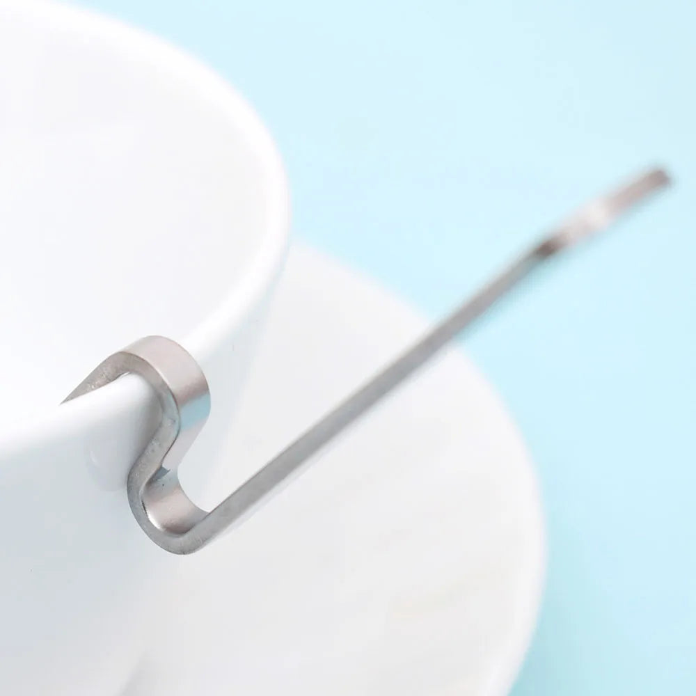 1PC Cute Curved Coffee Spoon Teaspoon Unique Condiment Drink Hanging Tea Coffee Dessert Stainless Steel Drink Tableware