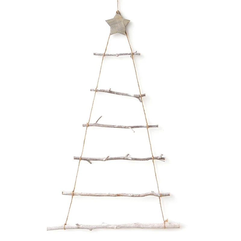 2022 New Nordic Style DIY Wooden Christmas Tree Artificial Fake Ornaments Wall Decoration