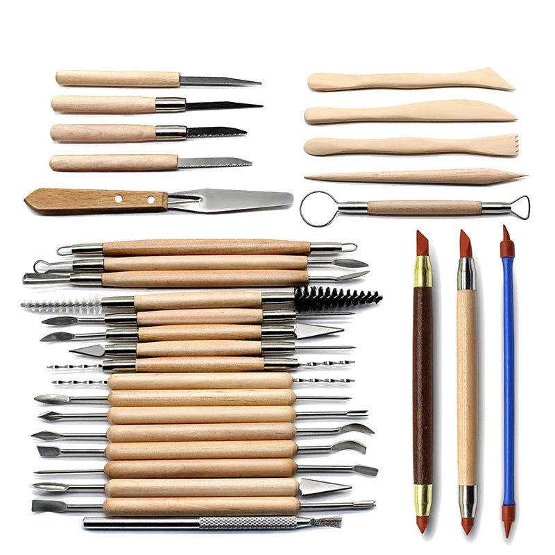 sell like hot cakes pottery clay sculpture tool indentation silicone pen Sculpture knife set multifunctional combination