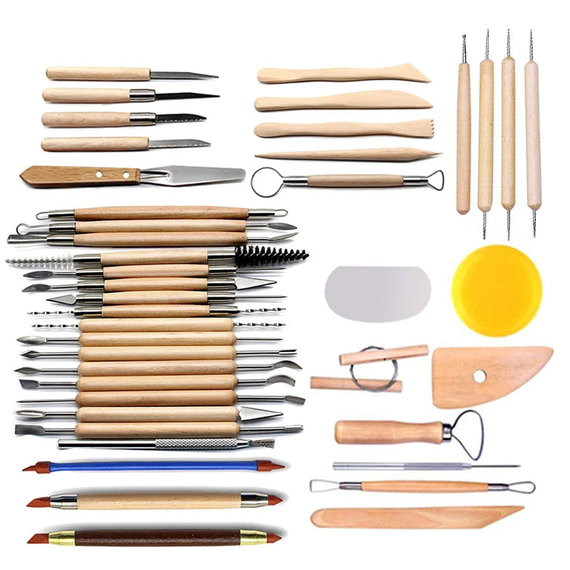 sell like hot cakes pottery clay sculpture tool indentation silicone pen Sculpture knife set multifunctional combination