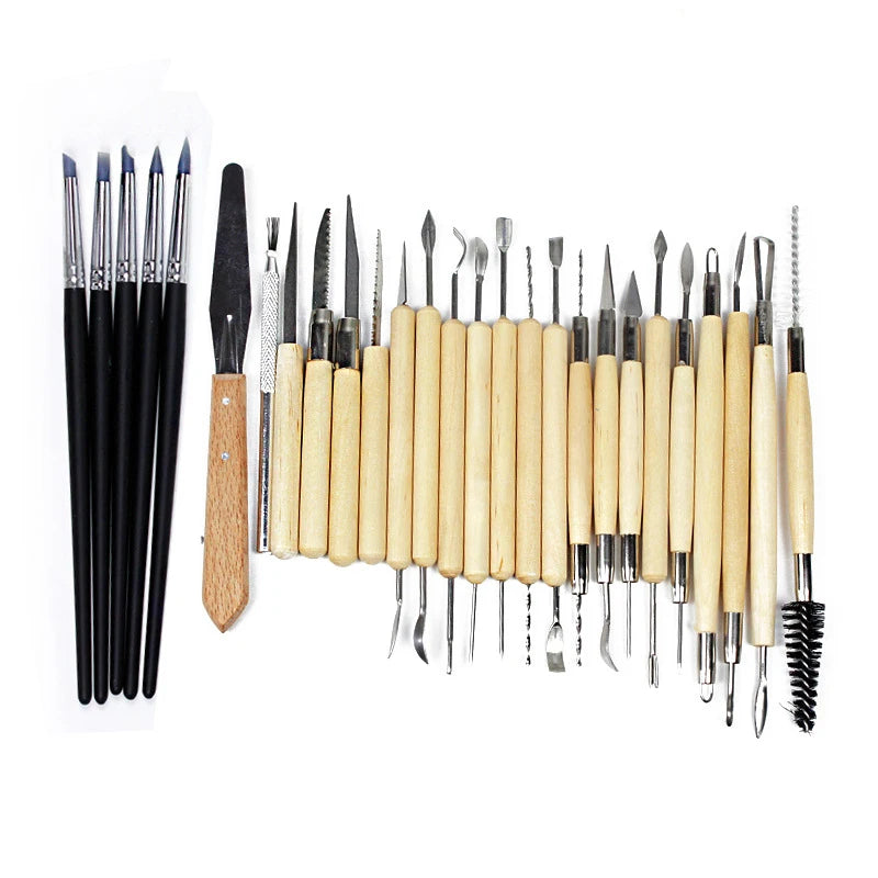 sell like hot cakes pottery clay sculpture tool indentation silicone pen Sculpture knife set multifunctional combination