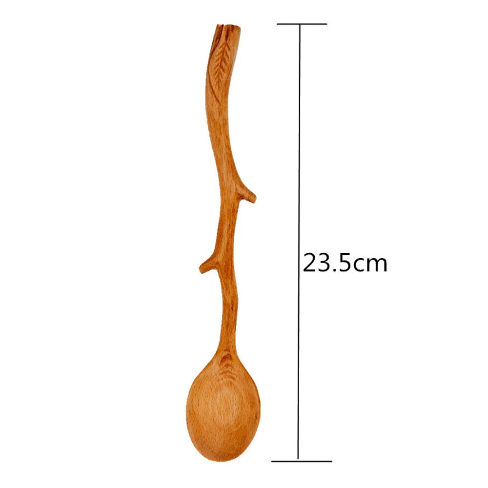 Creative Japanese Style Beech Spoons Branch Shape Long Handle Scoop Coffee Stirring Spoon Soup Spoon Tableware