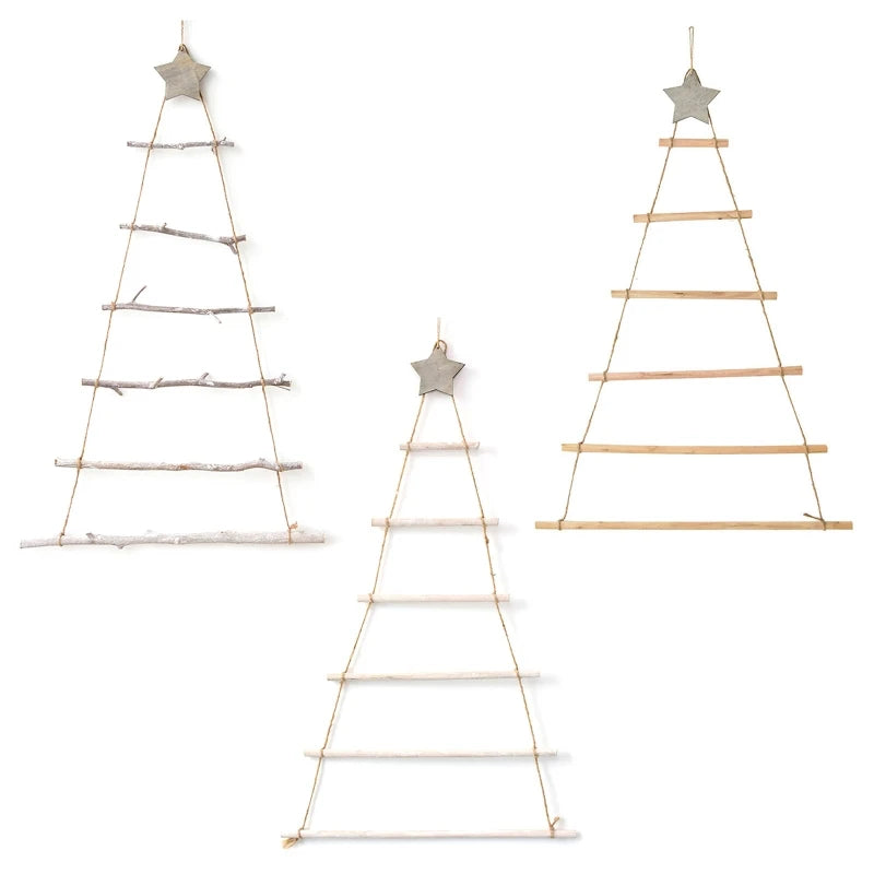 2022 New Nordic Style DIY Wooden Christmas Tree Artificial Fake Ornaments Wall Decoration