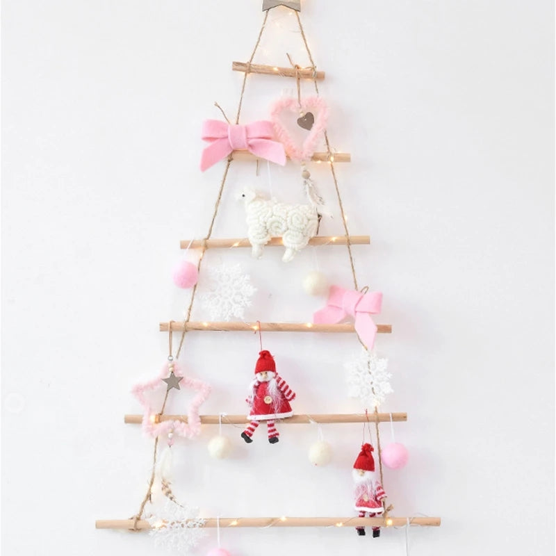 2022 New Nordic Style DIY Wooden Christmas Tree Artificial Fake Ornaments Wall Decoration