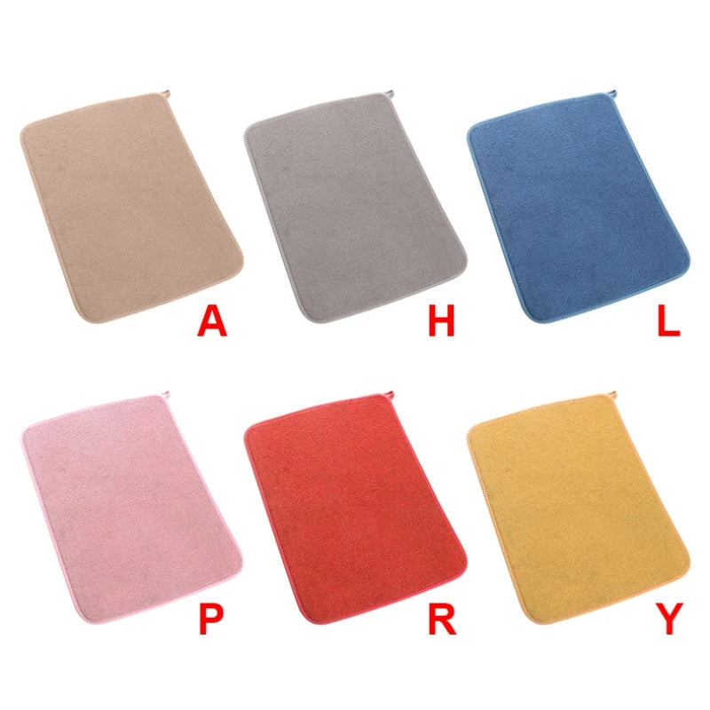 Super Absorbent Dish Drying Placemats Coffee Dish Mat 40x30cm Kitchen Absorbent Draining Pat Anti-slip Tableware Mat Dinnerware