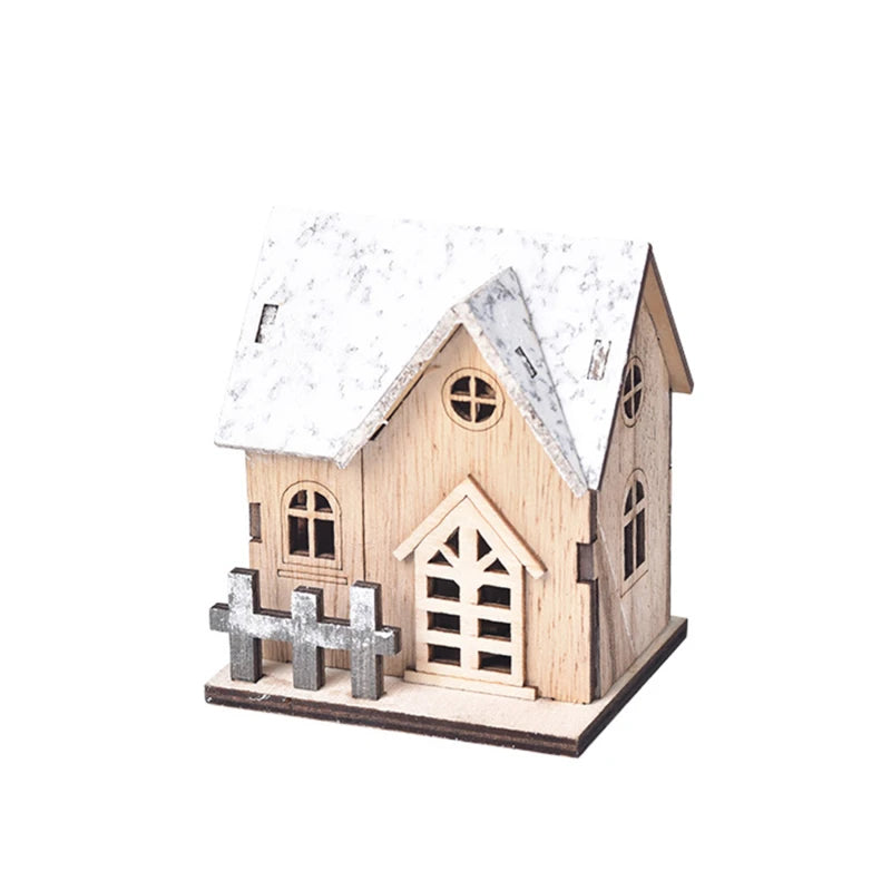 Nordic Simple Log Cabin Model Handicraft Ornaments Christmas Decoration Home Room Living Room Decorate Accessories