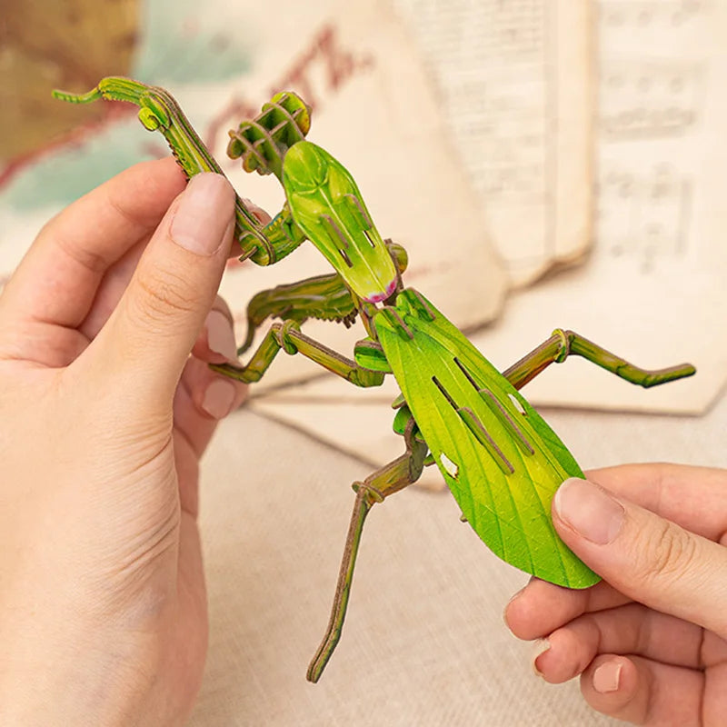 Children Giant Asian Mantis 3D Kraft Paper Puzzle Diy Creative Splicing Model Of Insect Animals Kits Toys Birthday Gifts