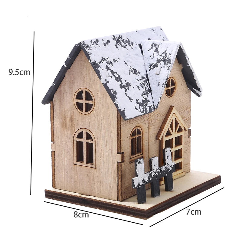 Nordic Simple Log Cabin Model Handicraft Ornaments Christmas Decoration Home Room Living Room Decorate Accessories