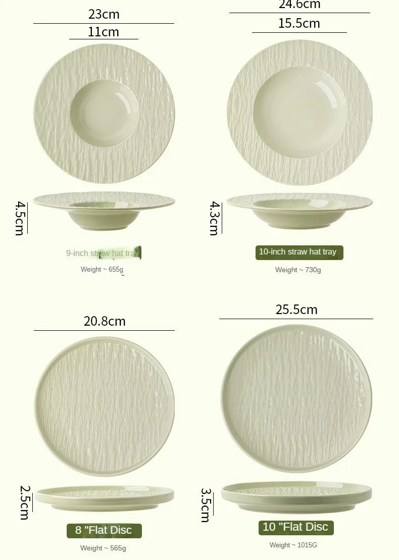 High end and fresh cream style tableware, dishes, rice bowls, underglaze colored plates, large soup bowls