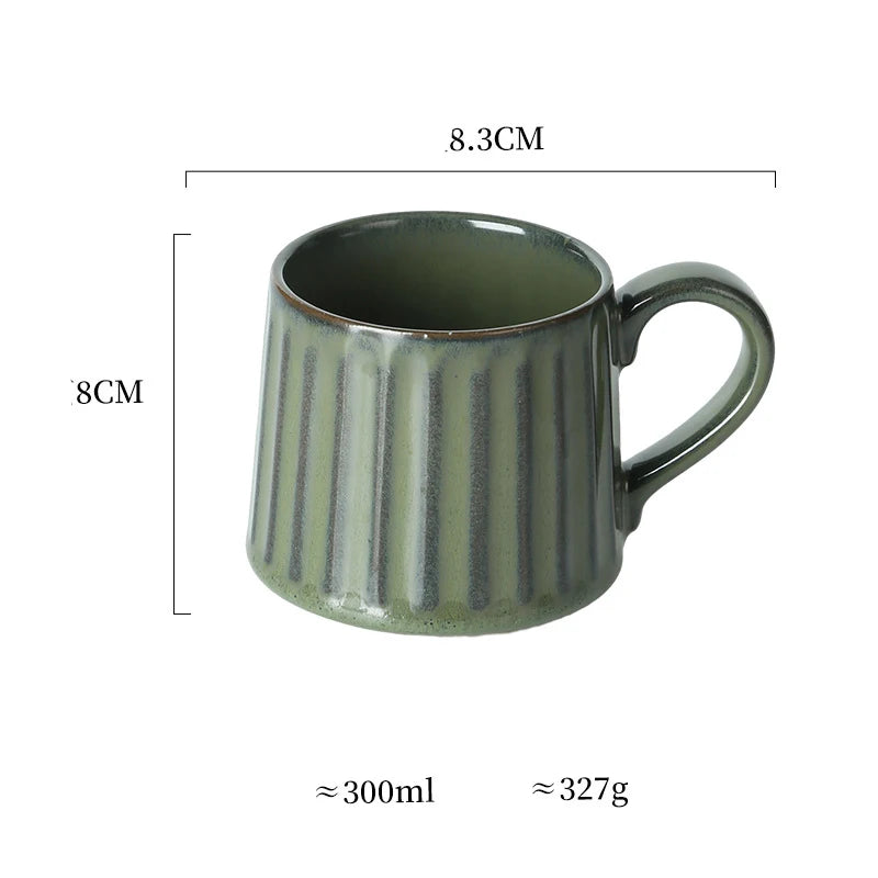 Ceramic Coffee Cup Set European American Roman Ear Hanging Flower Cups Restaurant Office Commercial Mugs Cup Plate Wholesale