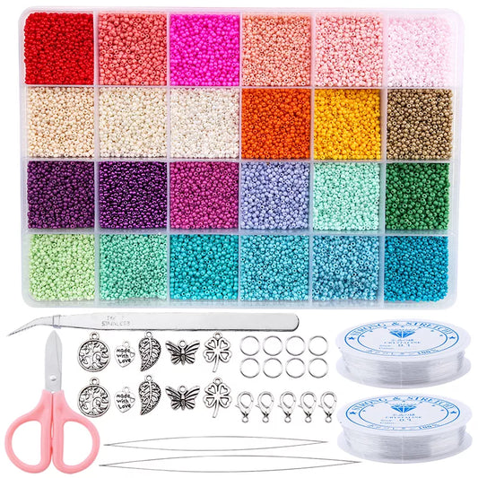 20000pcs Seed Beads Kit - 2mm Glass Beads for Jewelry Making, DIY Art & Craft