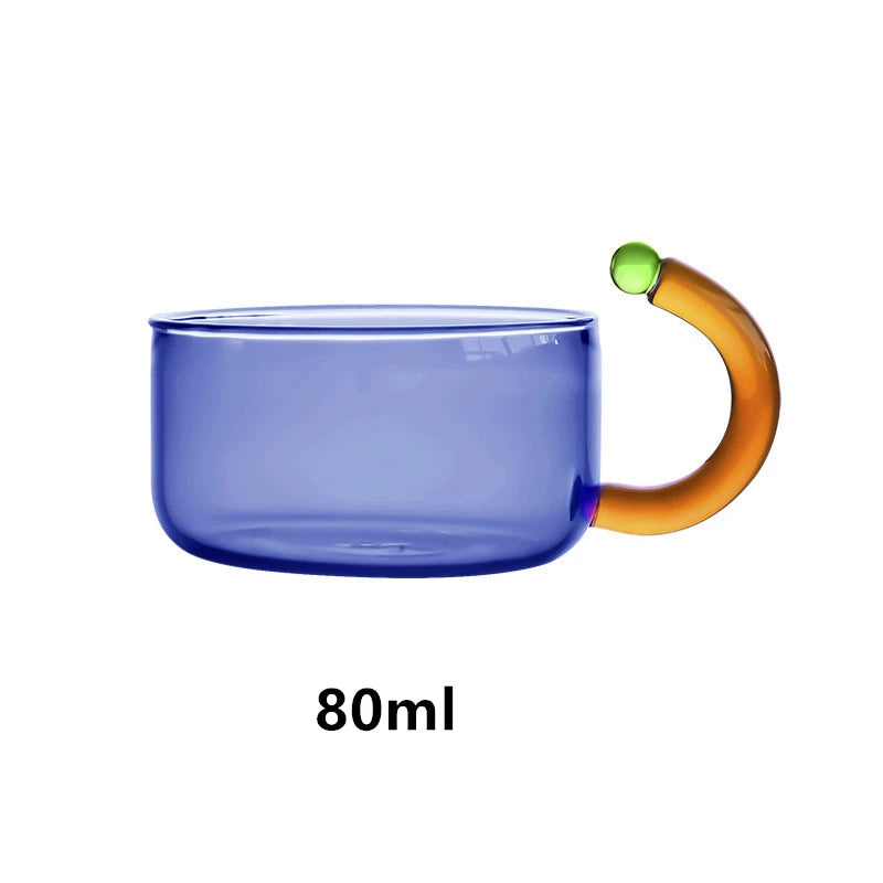 Contrasting Colour Tea pot Colorful Glass Tea water Separation Filtration Teapot Tea cup set Creative Drinkware Teakettle