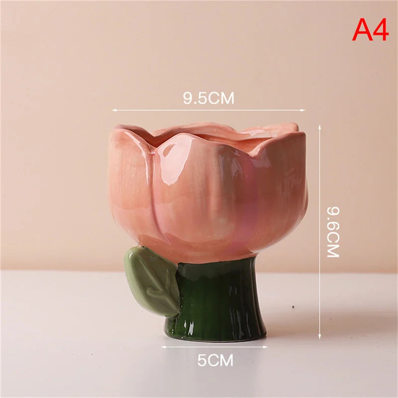 Creative Flower Shape Plant Pot Ceramic Pots for Flowers Cartoon Elephant Dinosaur Succulent Pot Cute Home Table Decor Vase