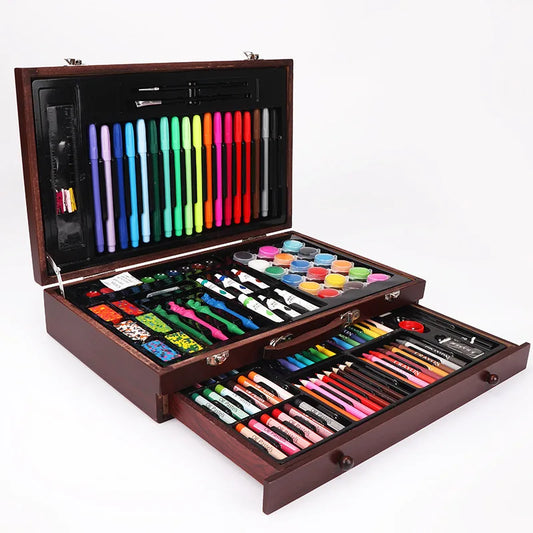 140pcs Art Set - Paint Brushes, Markers, Watercolor Pens & Pencils for Kids' Anime Drawing