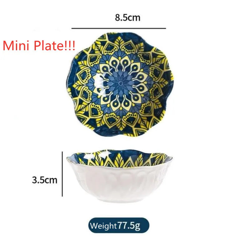 Polish style ceramic dishes household creative baking tray fruit salad mashed potatoes Noodles bowl cake plate Kitchen supplies