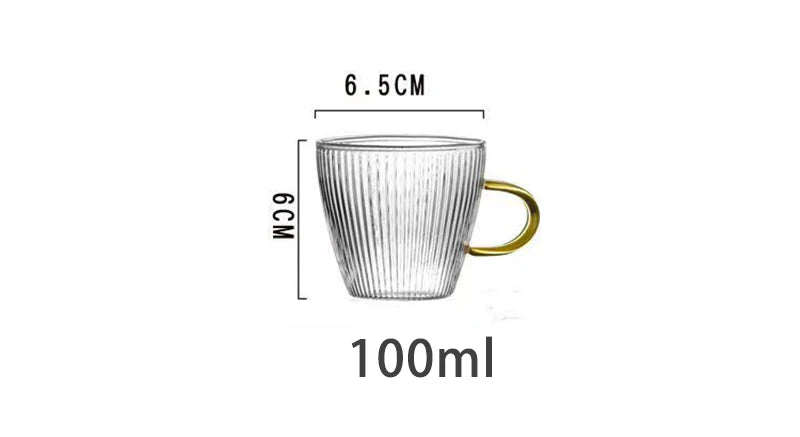 Glass Tea Cups small Cups Home Glass tea set Coffee Cup set Tea Water Cup Saucer Steak Juice Bucket Table Decor teacup