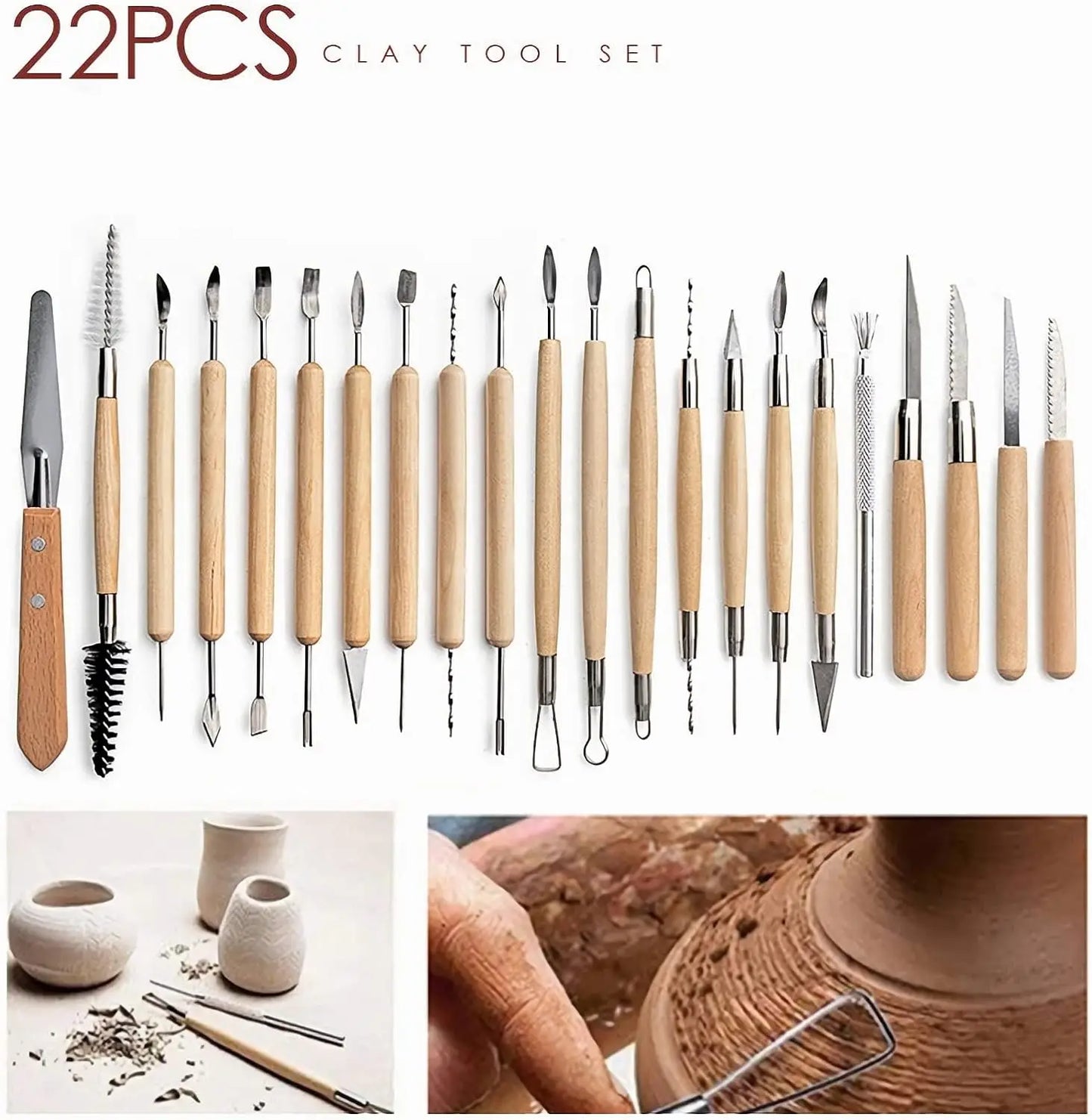 Clay Tools Kit Polymer Clay Tools Ceramics Clay Sculpting Air Dry Clay Tool Set for Pottery Craft Baking Carving Molding Shaping