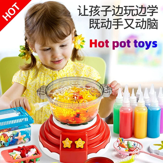 Magic Water Elf Kit with Hot Pot Machine DIY Fairy Handmade Cooking Pretend Play Toys Children festival birthday Kid gift Toy