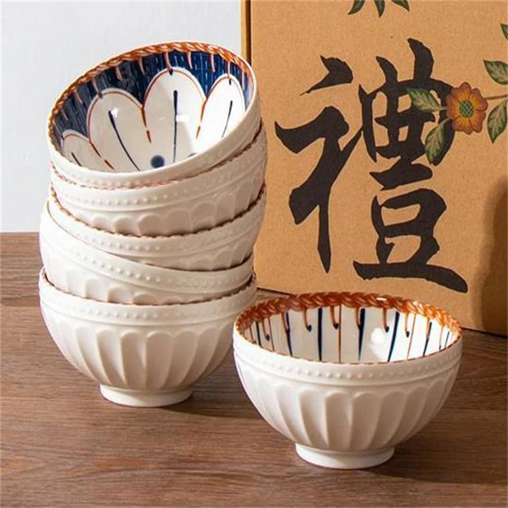 Luxury Baby Adult Dish Ceramic Japanese Style Cute Tableware Set Underglaze Color Process Fruit Food Feeding Bowl Gift Creative