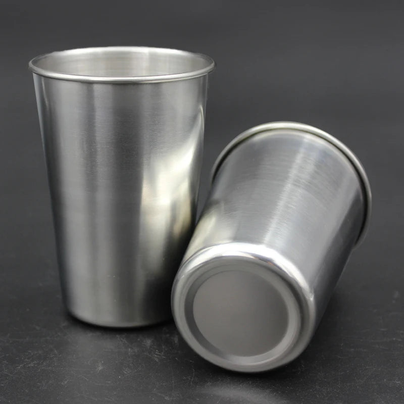 Stainless Steel Metal Cup Beer Cups White Wine Glass Coffee Tumbler Travel Camping Mugs Drinking  Tea Mug Set Outdoor