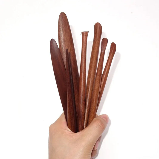 7-piece Set of Polishing Pen Mahogany Carving Tools DIY Soft Pottery Clay Pottery Modeling Carving Details Clay Shaping Knife