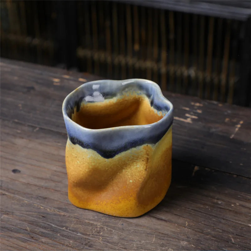 Creative Coffee Cup Personalized Irregular Retro Mug Japanese  Coarse Pottery Cup Household Multi-function Ceramic Tea Cup