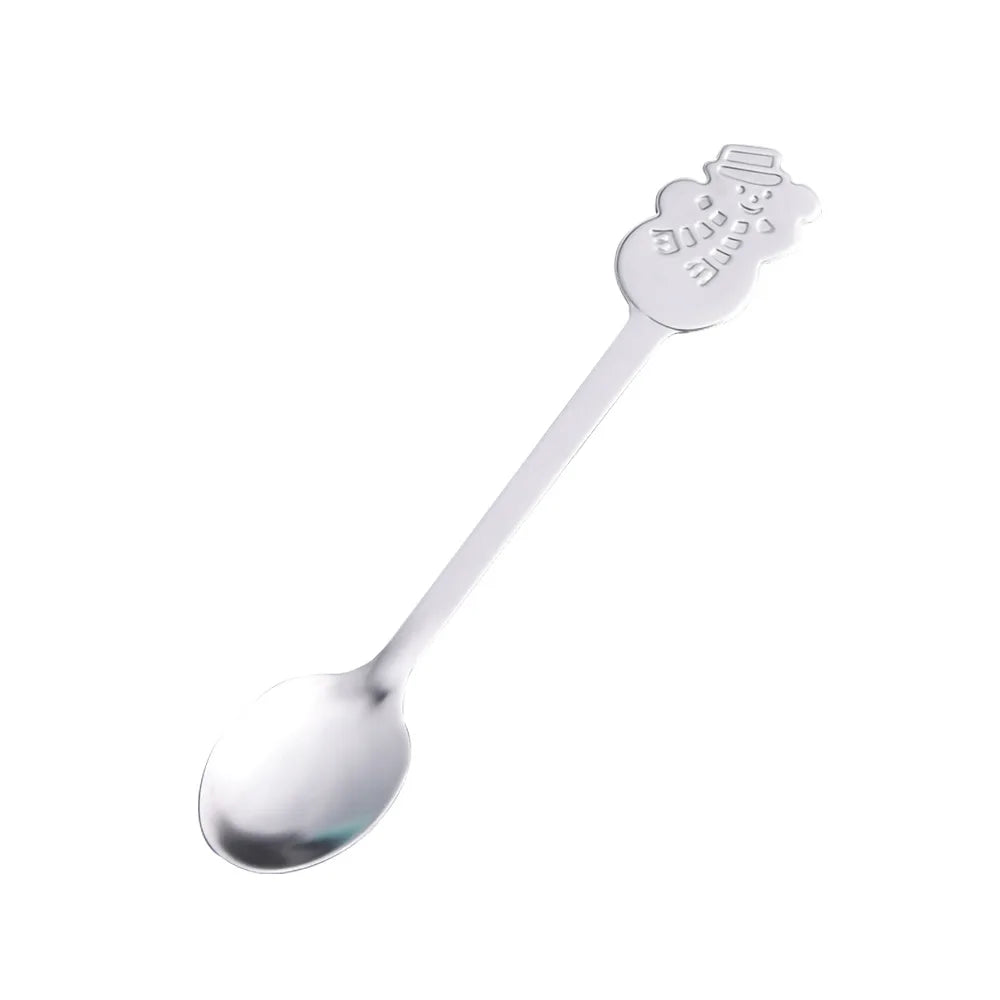 Christmas Gifts Coffee Spoons Stainless Steel Nordic style Dessert Spoon Tableware Kitchen Accessories New Year Gift Decorations