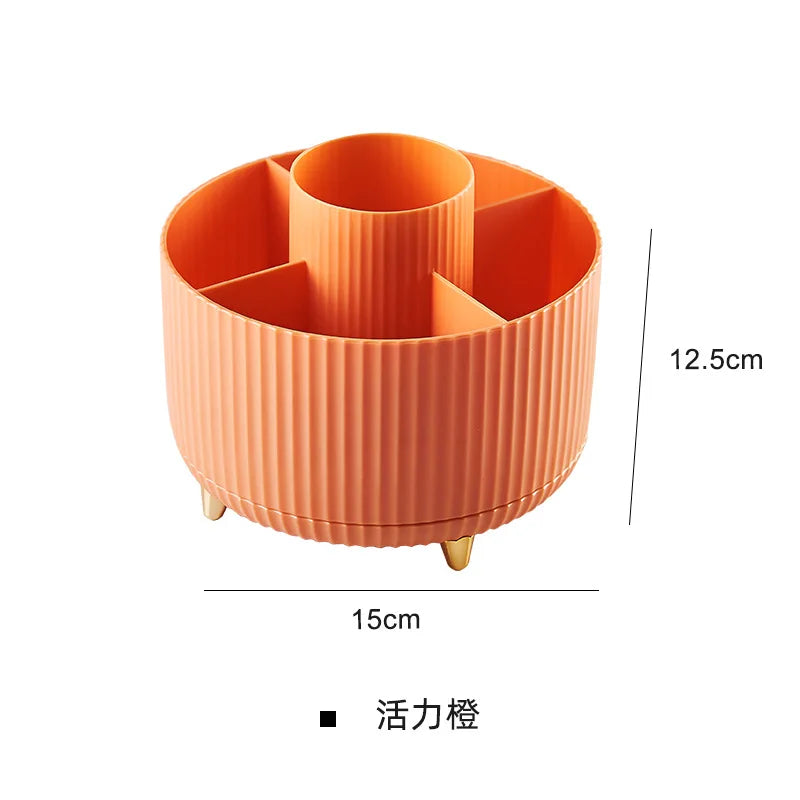 360 Degree Rotating Pen Holder Large Capacity Pen Pencil Pot Plastic Stationery Desk Organizer Box Makeup Brush Rack