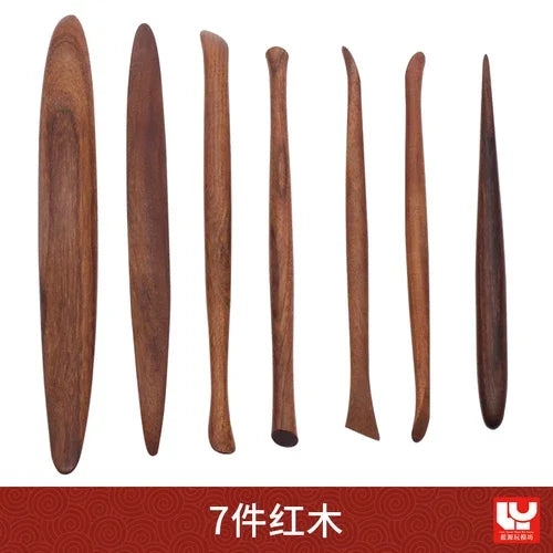 7-piece Set of Polishing Pen Mahogany Carving Tools DIY Soft Pottery Clay Pottery Modeling Carving Details Clay Shaping Knife