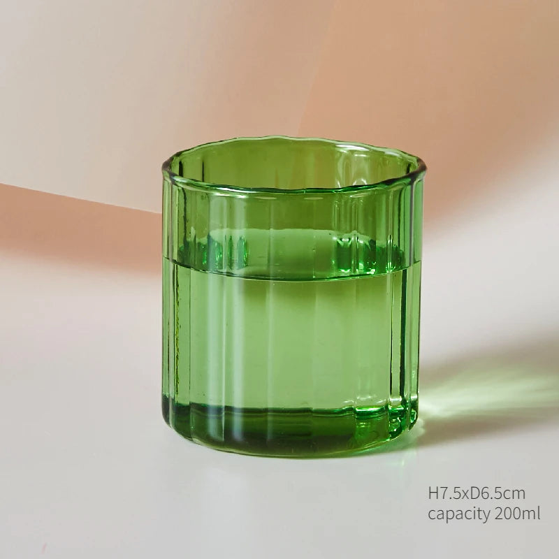 Green Glass Teacup Set for Home Office Use Heat-Resistant Glass Durable with Green Milk Mug Jug with Cup Coffee Mugs