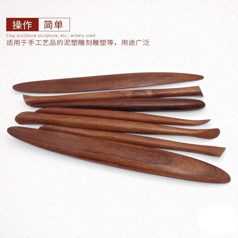 7-piece Set of Polishing Pen Mahogany Carving Tools DIY Soft Pottery Clay Pottery Modeling Carving Details Clay Shaping Knife