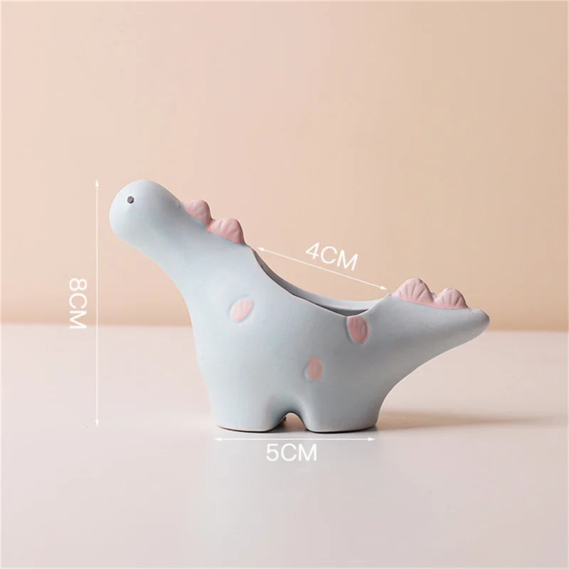 Creative Flower Shape Plant Pot Ceramic Pots for Flowers Cartoon Elephant Dinosaur Succulent Pot Cute Home Table Decor Vase