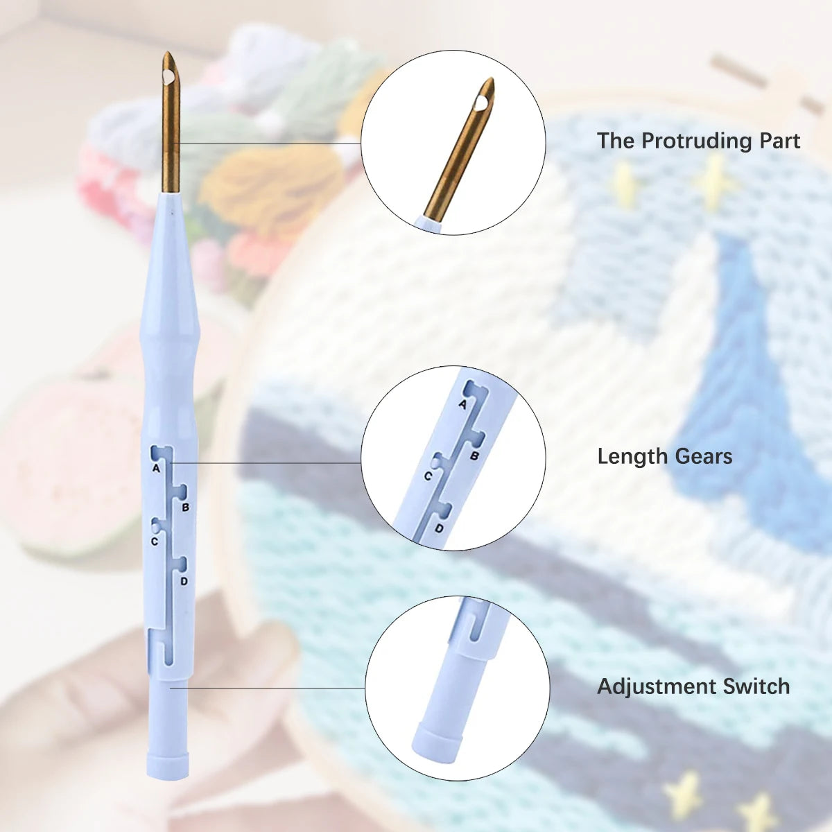 RUOPOTY Diy Punch Needle Embroidery Starter Kits For Beginner Kids Lighthouse Handicrafts Poking Embroidery Yarn Painting Arts