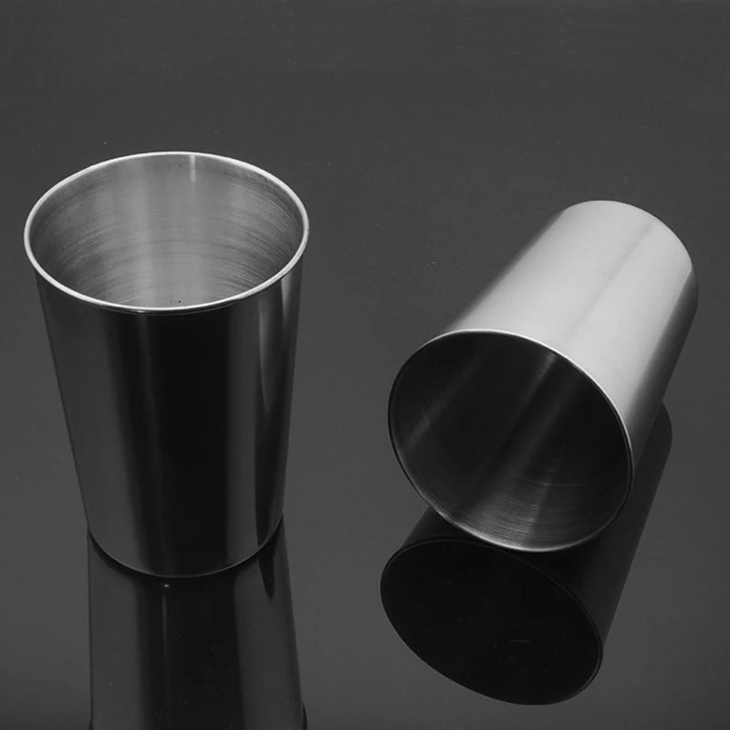 Stainless Steel Metal Cup Beer Cups White Wine Glass Coffee Tumbler Travel Camping Mugs Drinking  Tea Mug Set Outdoor