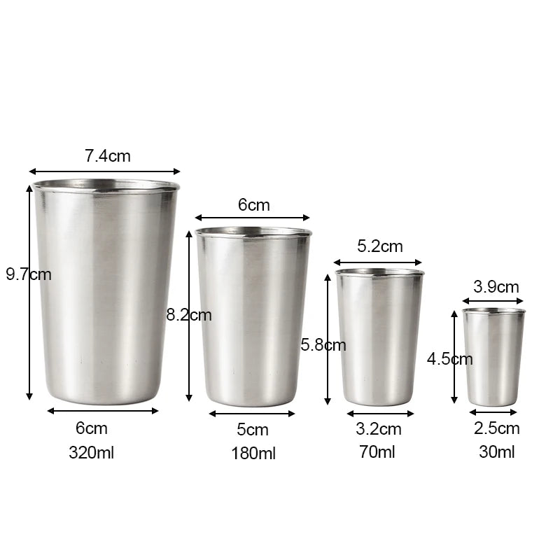 Stainless Steel Metal Cup Beer Cups White Wine Glass Coffee Tumbler Travel Camping Mugs Drinking  Tea Mug Set Outdoor