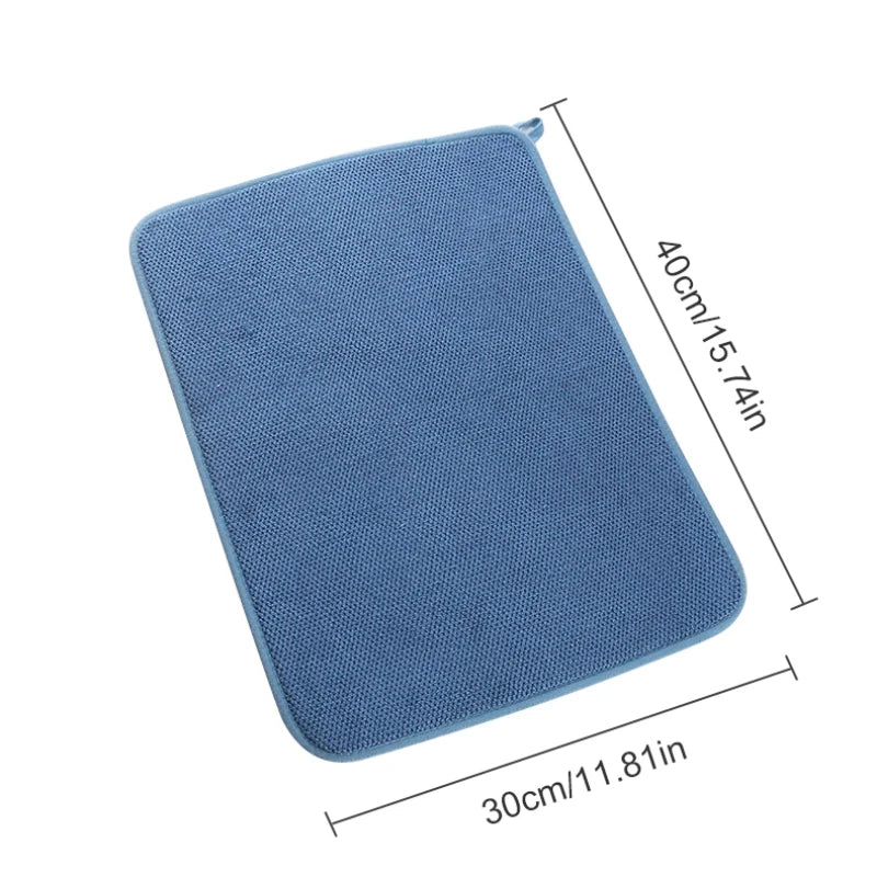 Super Absorbent Dish Drying Placemats Coffee Dish Mat 40x30cm Kitchen Absorbent Draining Pat Anti-slip Tableware Mat Dinnerware