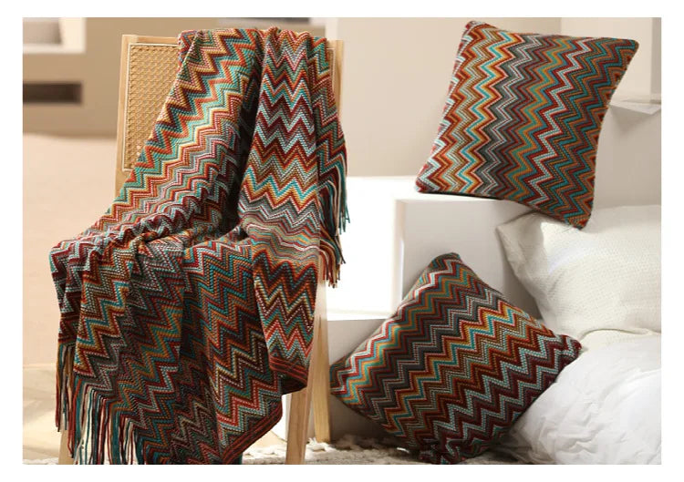 Boho Bed Plaid Blanket Geometry Aztec Baja Blankets Ethnic Sofa Cover Slipcover Decor Throw Wall Hanging Tapestry Rug Cobertor