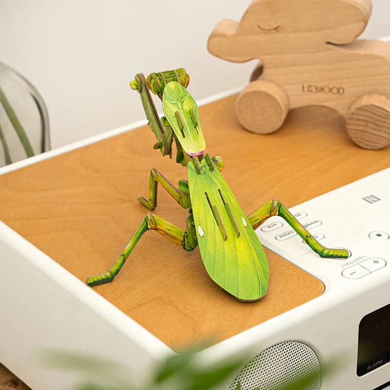 Children Giant Asian Mantis 3D Kraft Paper Puzzle Diy Creative Splicing Model Of Insect Animals Kits Toys Birthday Gifts