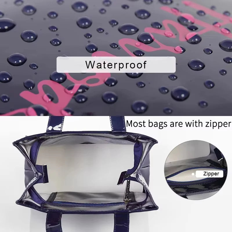 Simple Fashion Style Jelly Handbag For Woman Eco Friendly Flower Tote Shopping Bag Reusable Waterrproof PVC Shoulder Phone Bag