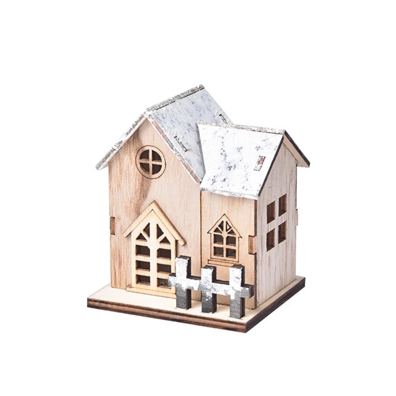 Nordic Simple Log Cabin Model Handicraft Ornaments Christmas Decoration Home Room Living Room Decorate Accessories