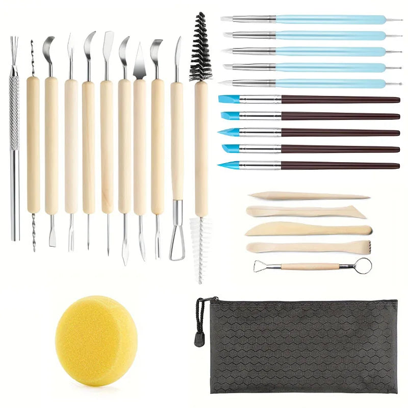 Clay Tools Kit Polymer Clay Tools Ceramics Clay Sculpting Air Dry Clay Tool Set for Pottery Craft Baking Carving Molding Shaping