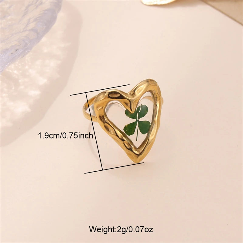 D&Z Ins Retro Women's Fashion Jewelry Eternal Flower Series Stainless Steel Ring Love Accessories Open Ring