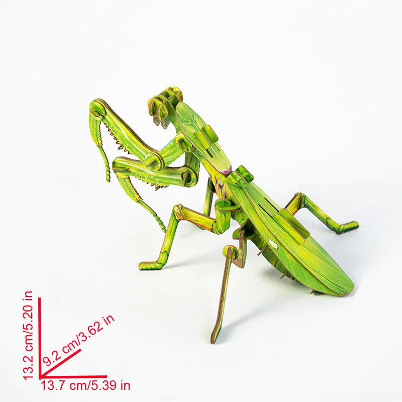 Children Giant Asian Mantis 3D Kraft Paper Puzzle Diy Creative Splicing Model Of Insect Animals Kits Toys Birthday Gifts