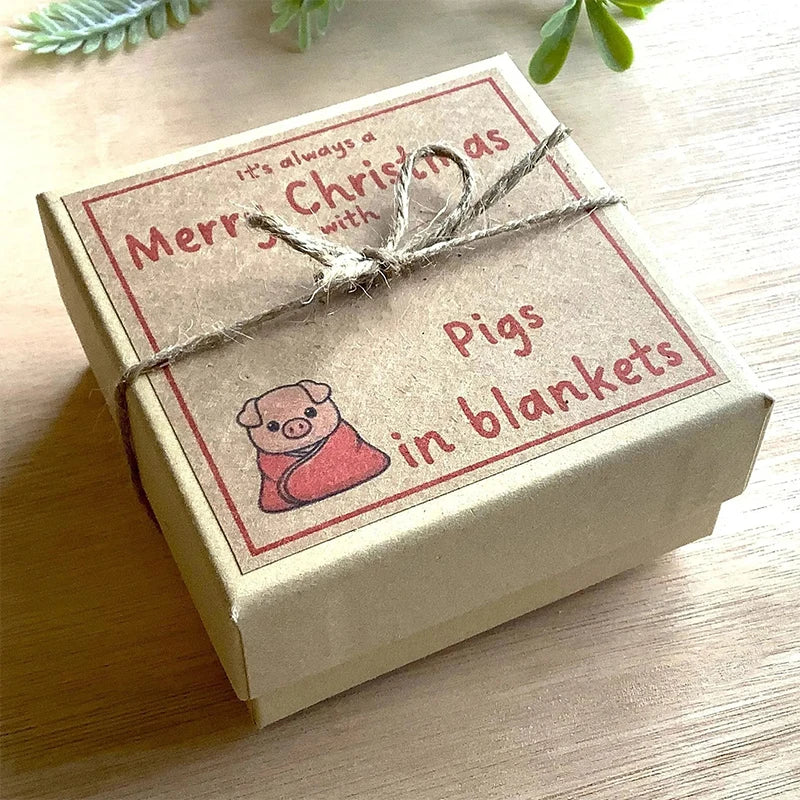 Pigs In Blankets Christmas Tree Pigs Ornament Handmade Pigs In Blankets Ornament Gift Box Decor Secret Santa Gift