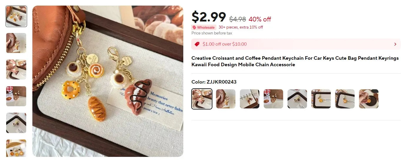 Unique Croissant and Coffee Design Adjustable Finger Rings For Women Statement Jewelry Cute Girls Ring With Coffee Cup 2024 New