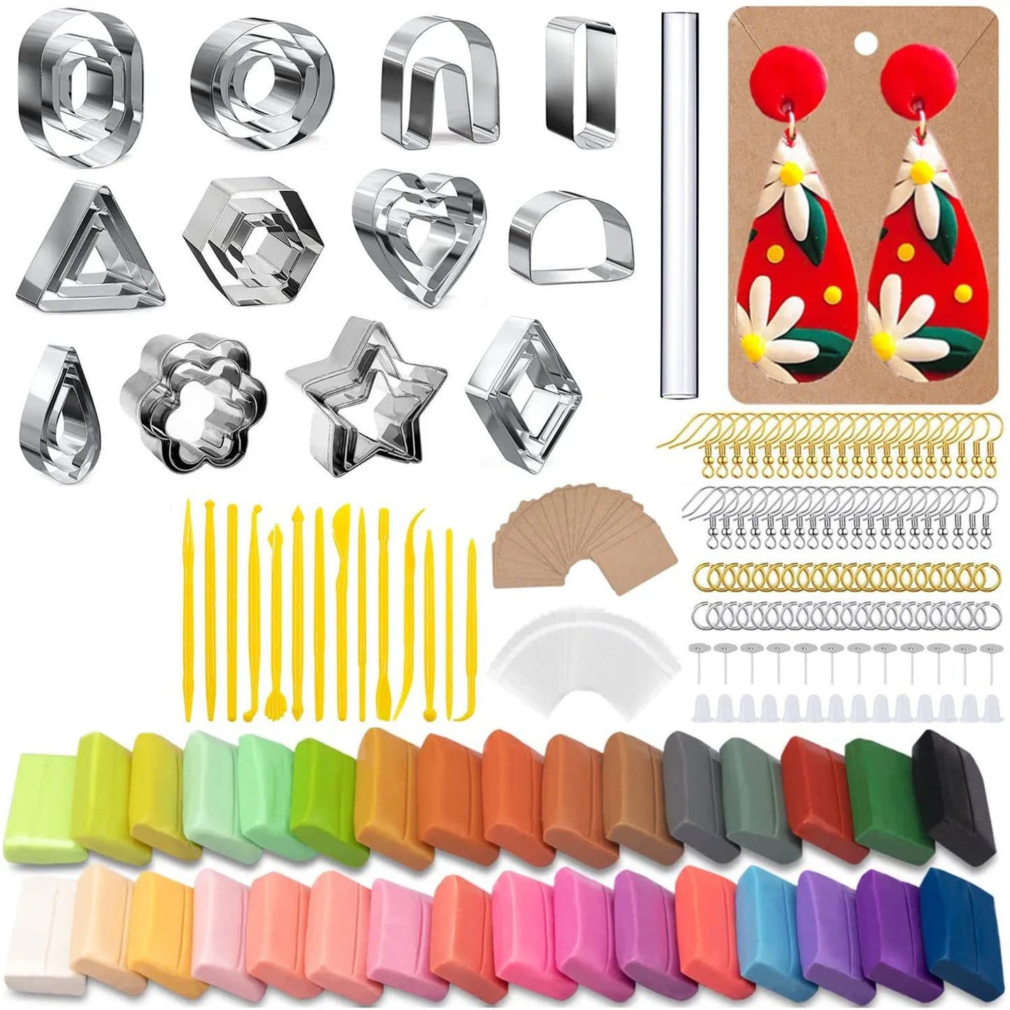 Polymer Clay Earring Making Kit Stainless Steel Cutters Mold Handmade Tool Pottery Diy Ceramic Craft Designer Jewelry Supplies