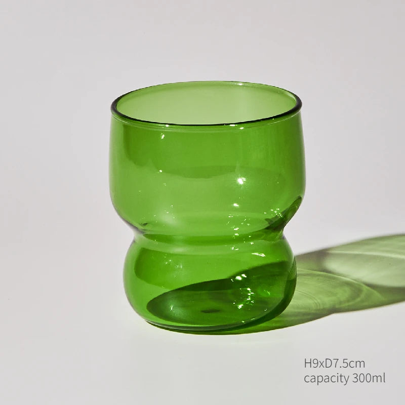 Green Glass Teacup Set for Home Office Use Heat-Resistant Glass Durable with Green Milk Mug Jug with Cup Coffee Mugs