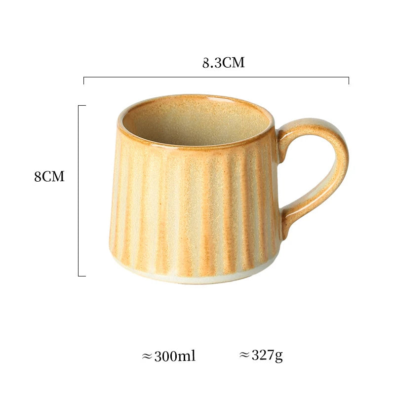 Ceramic Coffee Cup Set European American Roman Ear Hanging Flower Cups Restaurant Office Commercial Mugs Cup Plate Wholesale